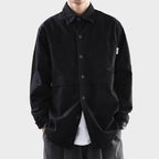 Stylish AM Vision RO Black Cotton Cardigan with button-up front and chest pockets for casual wear