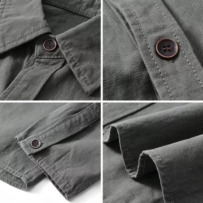 Close-up details of a Cotton Cardigan featuring buttons and stitching for a stylish look
