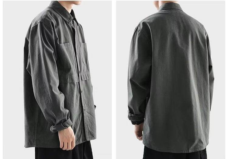 AM Vision RO Cotton Cardigan in Dark Gray with Button Closure and Long Sleeves for a Stylish Look