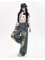 Destroyed Flared Jeans by AM Vision RO showcasing a trendy distressed design for a stylish look