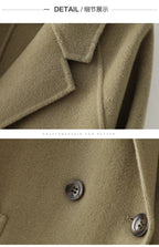 Close-up of Double-Faced Wool Velvet Coat showing detailed craftsmanship and buttons