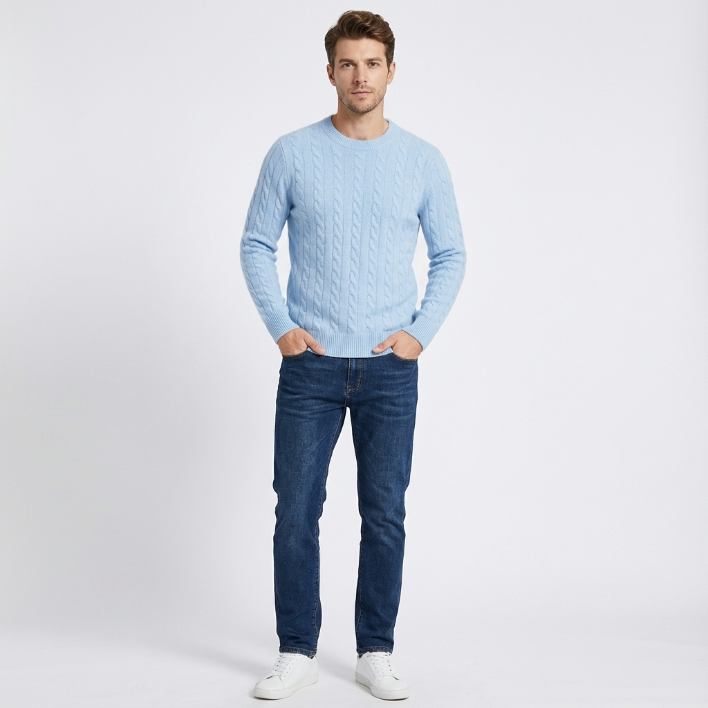 Urban Wool Jacquard Sweater Business Casual Knit