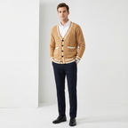 V Neck Wool Cardigan With Double Pocket Urban Layer