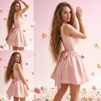 Pink Lotus Bow Princess Dress