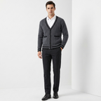 V Neck Wool Cardigan With Double Pocket Urban Layer