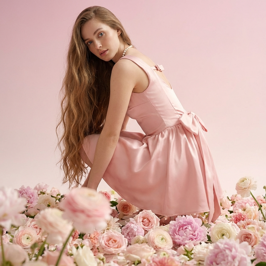 Pink Lotus Bow Princess Dress