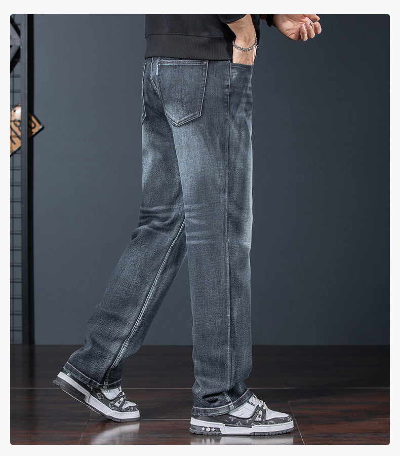 Dragon Legacy Embroidered Jeans in dark wash with a slim fit and stylish design for casual wear