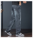 Dragon Legacy Embroidered Jeans in dark wash with a slim fit and stylish design for casual wear