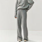 Elegant cashmere lounge pants in soft gray for a cozy and stylish home wear look