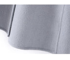 Close-up of an Extra-Long Double Wool Coat With Detachable Shawl Collar in soft gray fabric
