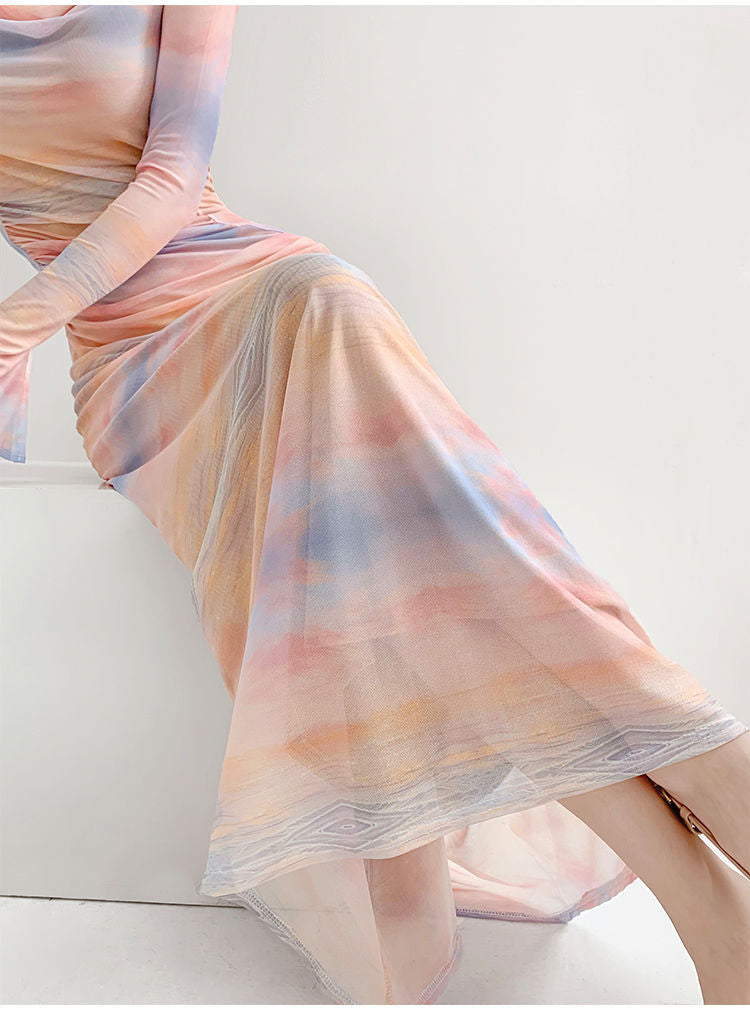 AM Vision RO Fantasy Powder Spring Dress with a flowy, colorful pastel design for a chic look