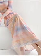 AM Vision RO Fantasy Powder Spring Dress with a flowy, colorful pastel design for a chic look