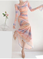 AM Vision RO Fantasy Powder Spring Dress with long sleeves and a flowing silhouette for a stylish look