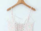 French Floral Lace Slip Dress with delicate floral patterns and lace trim on the bodice