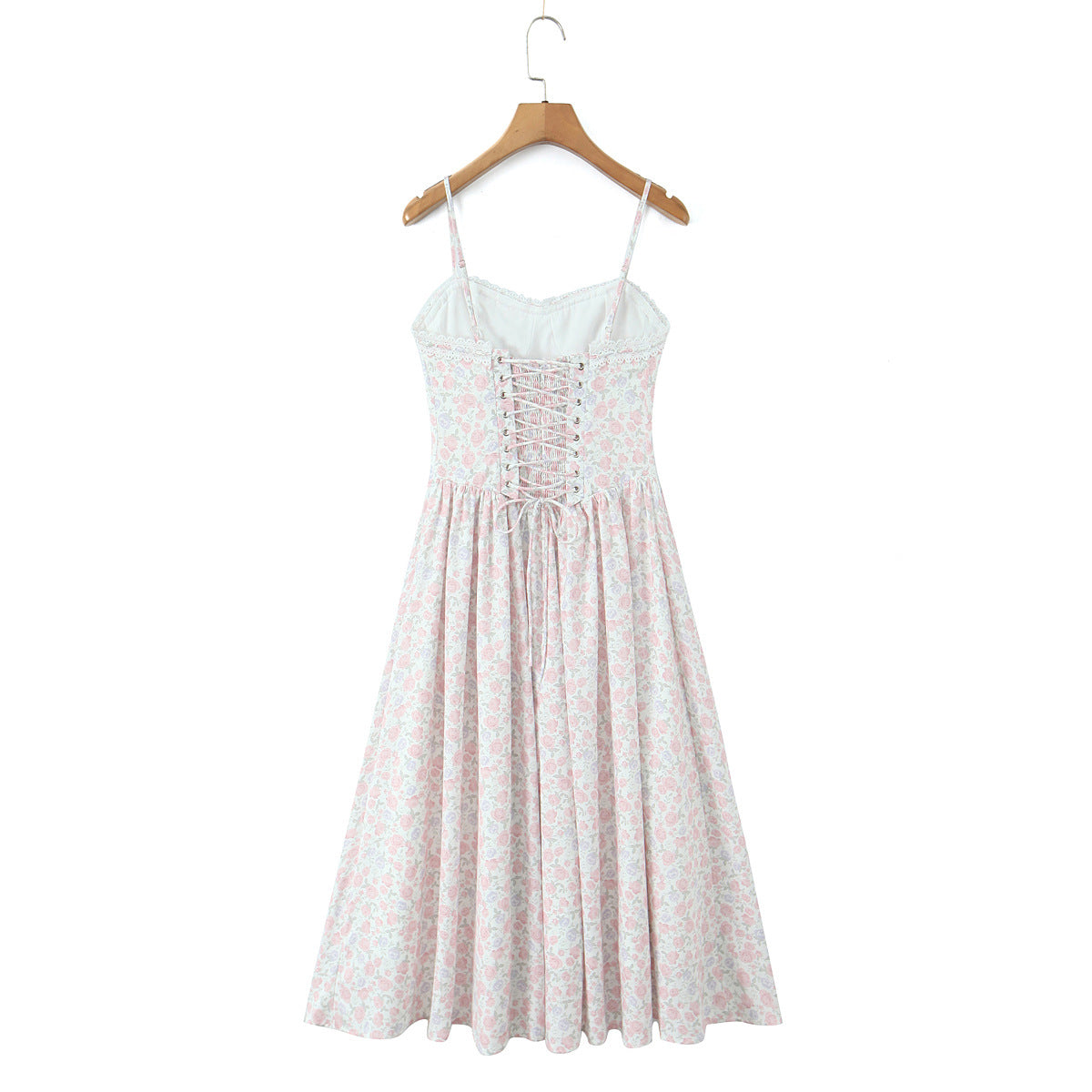 AM Vision RO French Floral Lace Slip Dress with delicate floral patterns and adjustable straps