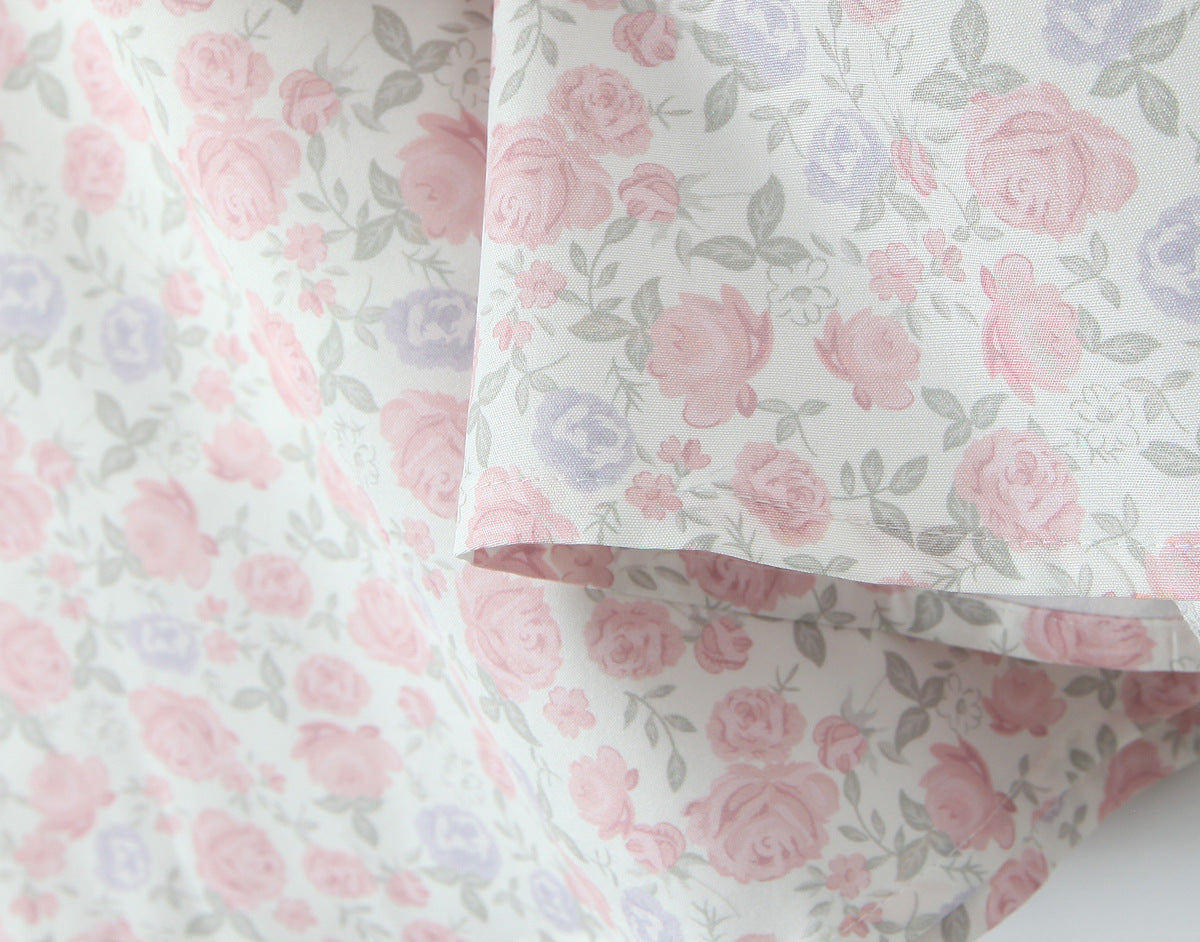 French Floral Lace Slip Dress featuring a delicate pastel rose pattern for a romantic look