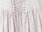 AM Vision RO French Floral Lace Slip Dress with delicate floral patterns and lace-up front detail