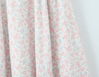 French Floral Lace Slip Dress featuring a delicate pattern of pink and lavender roses on a light background