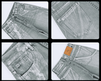 Gray AM Vision RO Glossy Effect Pants with Detailed Pocket Design and Stylish Fade Finish