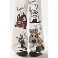 Gray Puppy Print Sweatpants featuring adorable puppy illustrations and fun doodles for casual wear