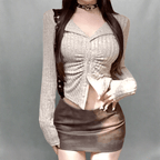 Stylish grey knitted cardigan with button-up front, perfect for casual outfits or layering