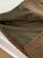 Inside view of AM Vision RO High-End Loose Fit Wool Winter Coat with soft lining for added warmth