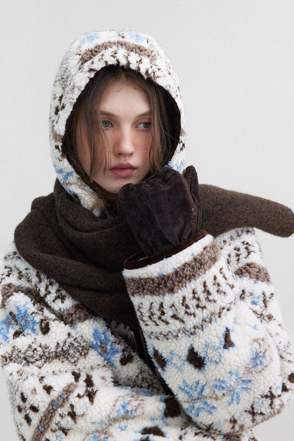 AM Vision RO Hooded Winter Jacquard Jacket with Cozy Design and Warm Fabric for Cold Weather Comfort