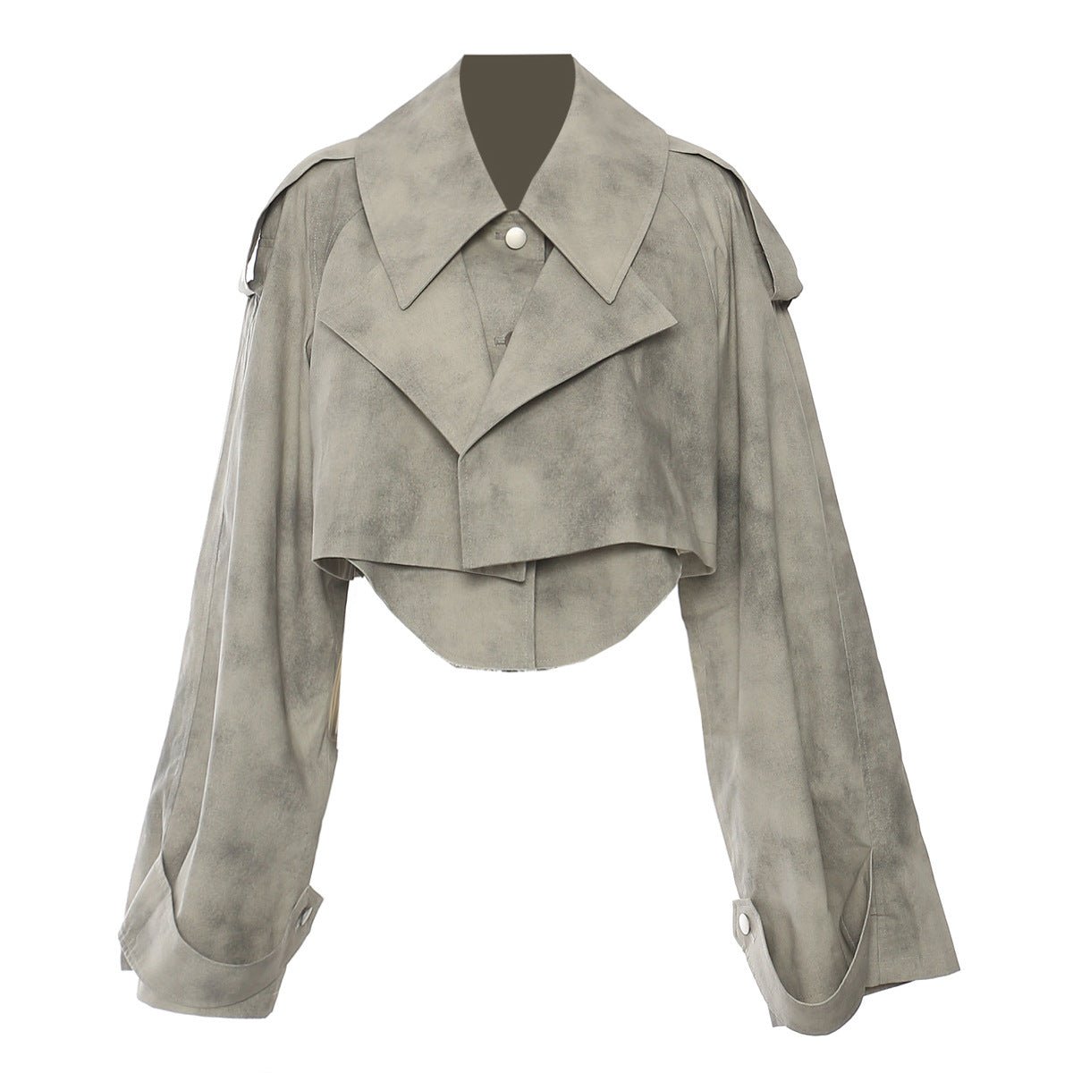 Stylish gray cropped jacket from AM Vision RO for a trendy Jacket and Skirt Set outfit