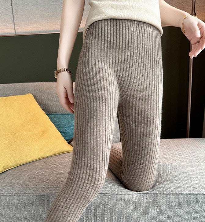 AM Vision RO Knit Cashmere Leggings With Dual Wear Warm Base in soft ribbed design for cozy comfort