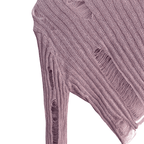 Stylish knitted blouse with cut-outs in soft pink for a trendy and chic look