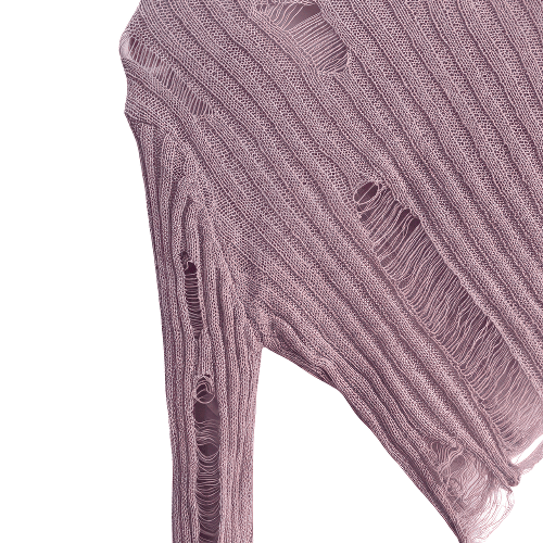 Stylish knitted blouse with cut-outs in soft pink for a trendy and chic look