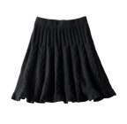 Black Knitted Skirt with a Pleated Design for Stylish and Cozy Outfits