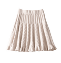 Light Pink Knitted Skirt with Elegant Cable Knit Design and Flared Hem for Stylish Outfits
