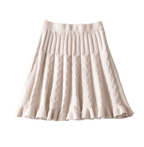 Light Pink Knitted Skirt with Elegant Cable Knit Design and Flared Hem for Stylish Outfits