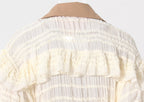 AM Vision RO Lace Detail Jacket - Elegant Spring Style with ruffled fabric and soft color design