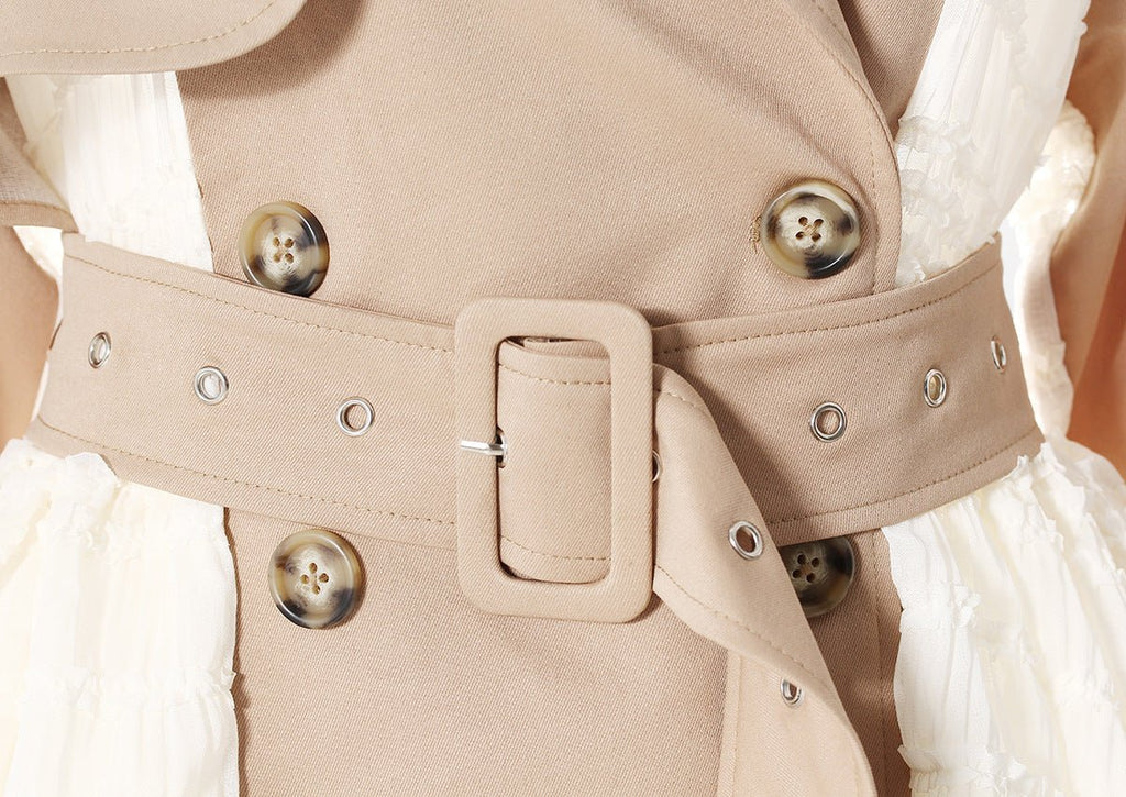 AM Vision RO Lace Detail Jacket - Elegant Spring Style with Stylish Belt and Button Closure