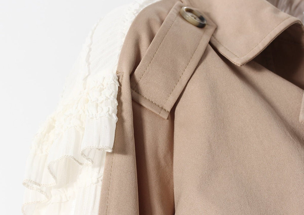 Lace Detail Jacket - Elegant Spring Style with ruffled accents for a fashionable look