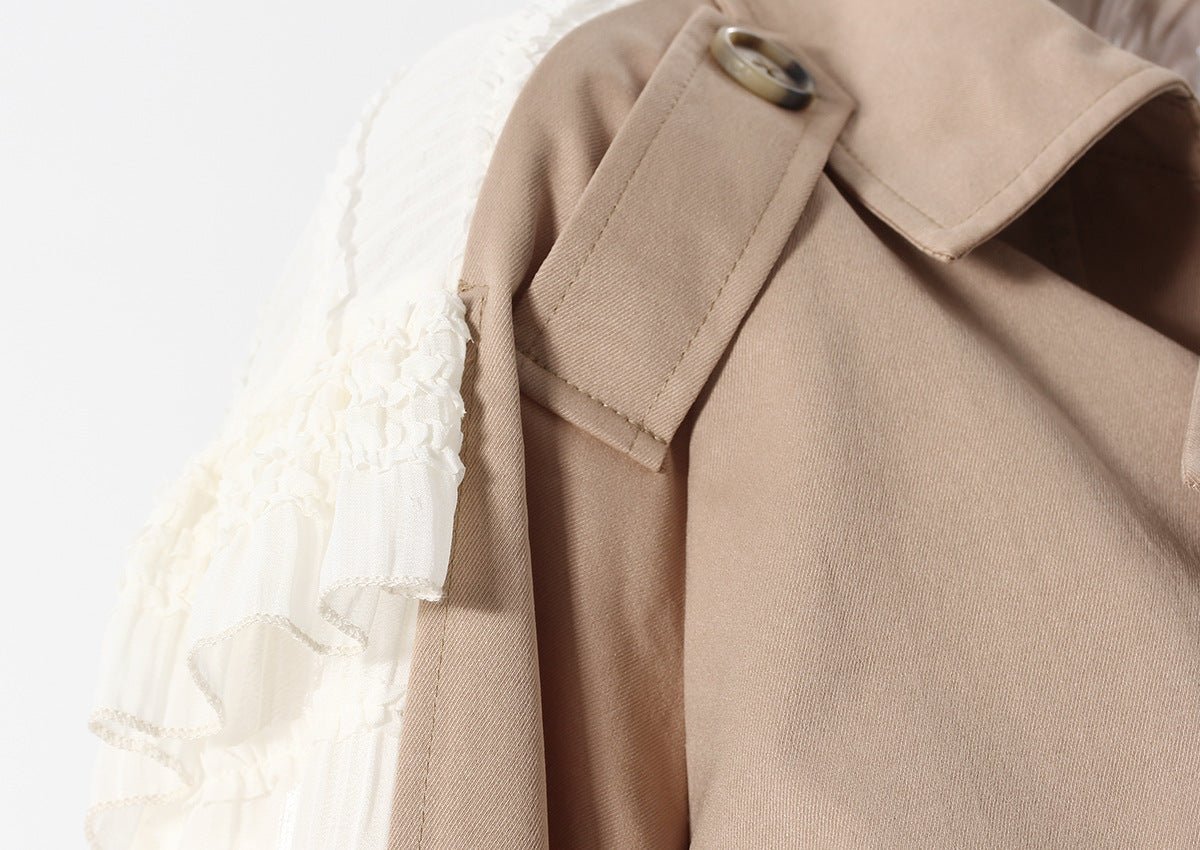 Lace Detail Jacket - Elegant Spring Style with ruffled accents for a fashionable look
