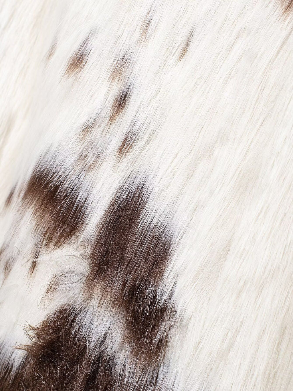 Detail of AM Vision RO Long Faux Fur Effect Coat featuring soft texture and animal print patterns