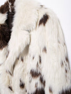 AM Vision RO Long Faux Fur Effect Coat featuring a stylish spotted design for added warmth and elegance