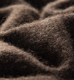 Close up texture of thick cashmere fabric showcasing soft fibers of the Maison Eline Essential Cashmere Jacquard Sweater Thickened Luxury with Timeless Animal Motif