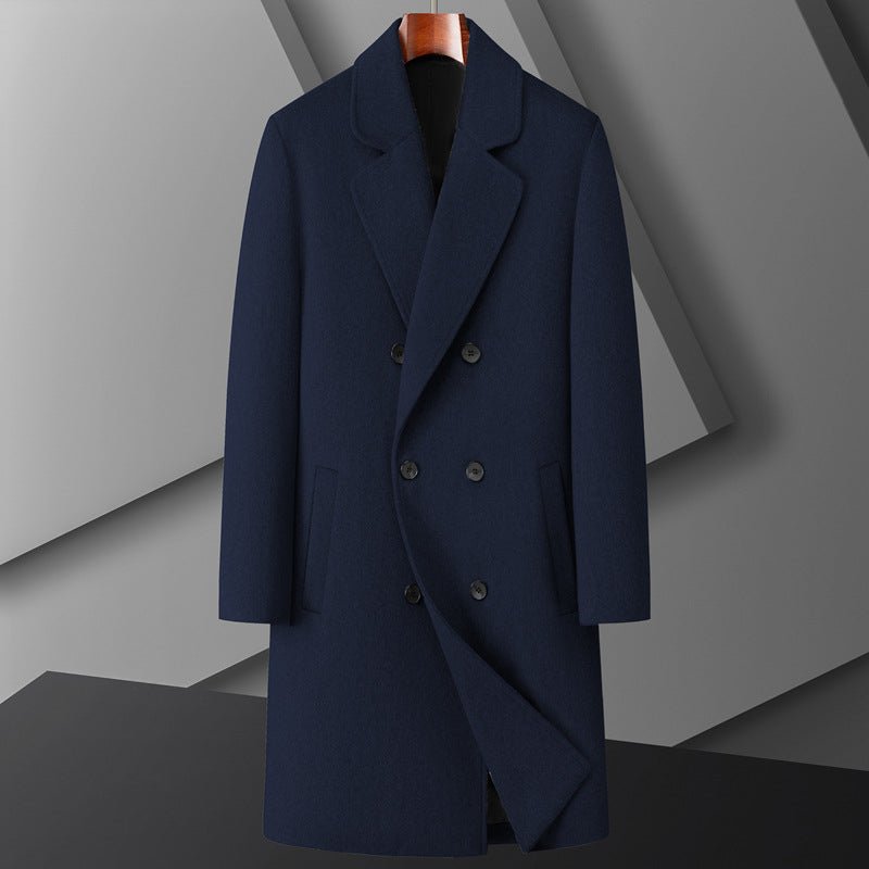 Men Wool Coat Autumn-Winter 2025 in navy blue with a stylish double-breasted design