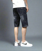 Men's Denim Shorts in Dark Wash with Classic Fit, Perfect for Casual Summer Outfits