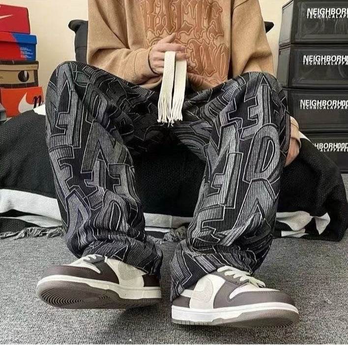 Men's Graffiti Design Pants - Urban Street Style with bold graphics and relaxed fit for trendy looks