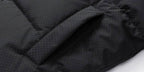 Close-up of AM Vision RO Men's Winter Jacket with Duck Down showcasing the quilted fabric and pocket detail