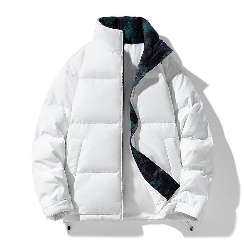 Men's Winter Jacket with Duck Down in White Featuring a Cozy Design for Cold Weather