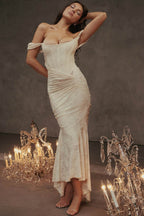 Elegant Mermaid Style Dress by AM Vision RO featuring a sweetheart neckline and form-fitting silhouette