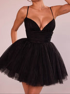 AM Vision RO Mini Bell Dress in Black with a Flattering Fitted Bodice and Tulle Skirt