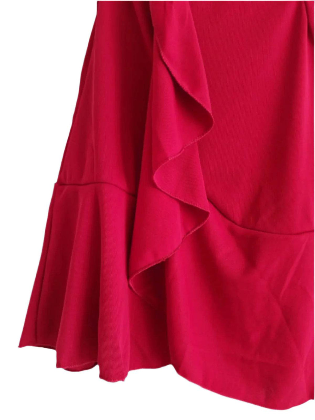 Stylish Mini Red Dress with Ruffled Details and Flared Skirt for Casual Occasions