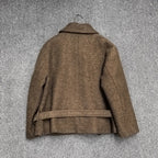 Brown Minimalist Belted Short Coat with a clean design and stylish silhouette